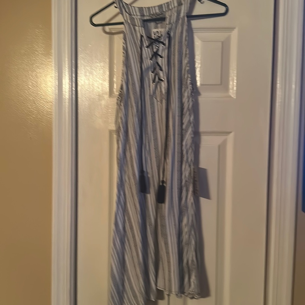 Black and white stripped knee level summer dress brand new with tags